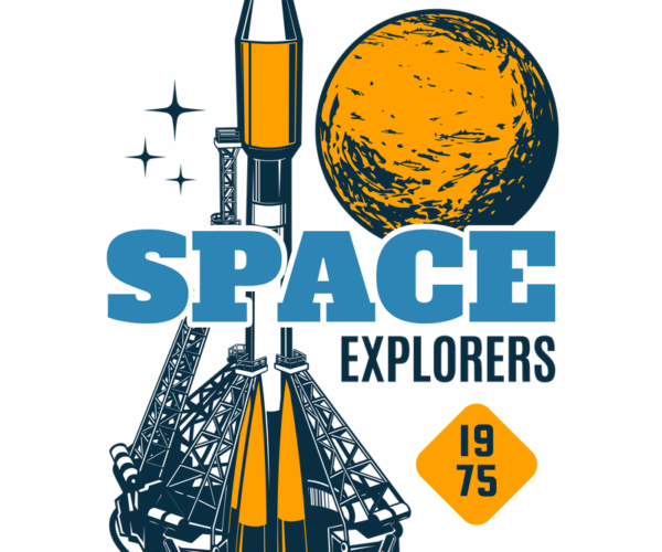Space Explorers - Retro Rocket Launch