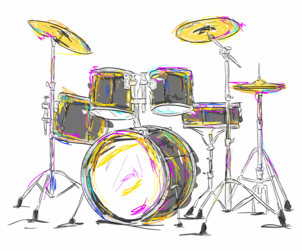 Drum Kit - Energetic Sketch