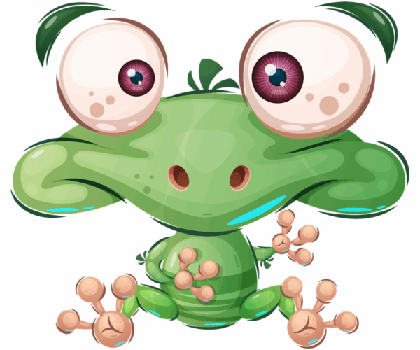Googly-Eyed Frog - Cartoon Character