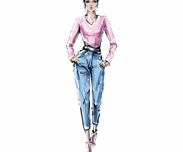 Pink Casual - Fashion Sketch