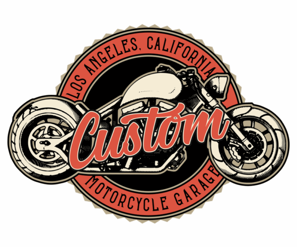Custom Motorcycle Garage Logo + Vintage Graphic