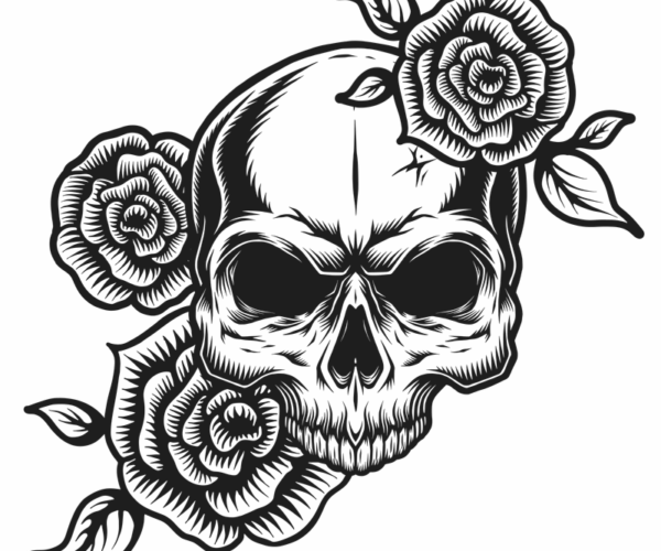 Skull and Roses - Gothic Elegance