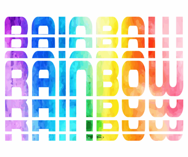 Rainbow Word Art - Watercolor Text