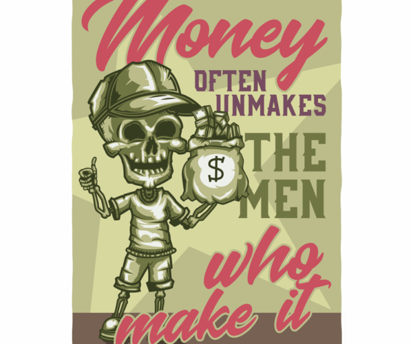 Money Skeleton - Vintage Poster