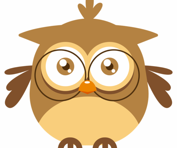 Wise Owl - Cartoon Illustration