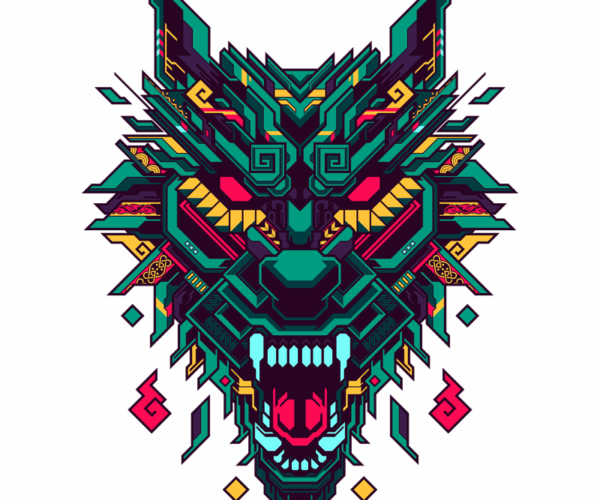 Cyber Wolf - Geometric Beast