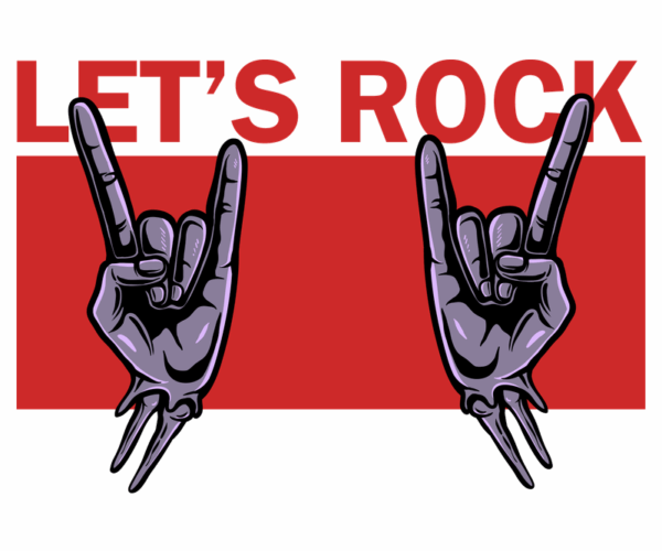 Rock On Hands - Metal Sign