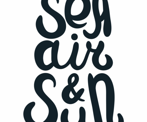 Sea Air & Sun - Beach Lover's Word Art