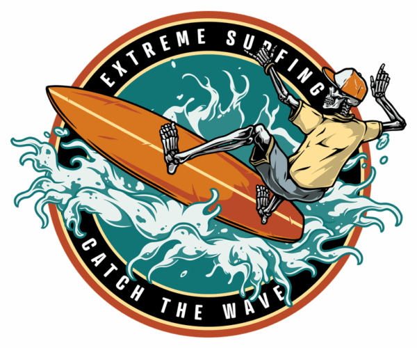Surfing Skeleton - Extreme Wave Ride