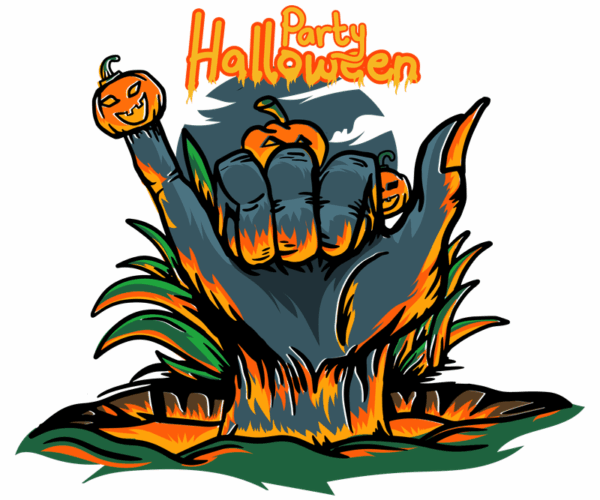 Halloween Party - Zombie Hand Design
