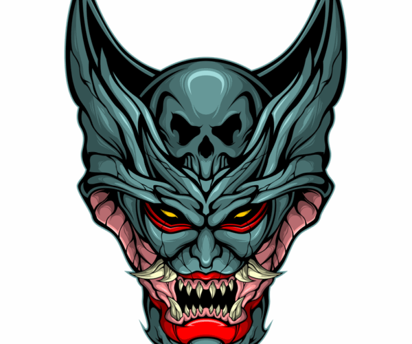 Oni Skull Mask - Demonic Guardian