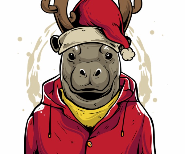 Holiday Hippo - Festive Reindeer Edition