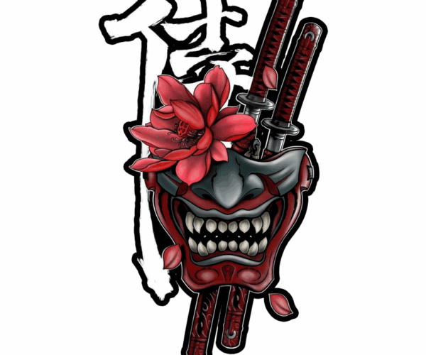 Oni Mask - Floral Katana