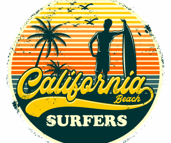 California Surfers - Vintage Badge Design