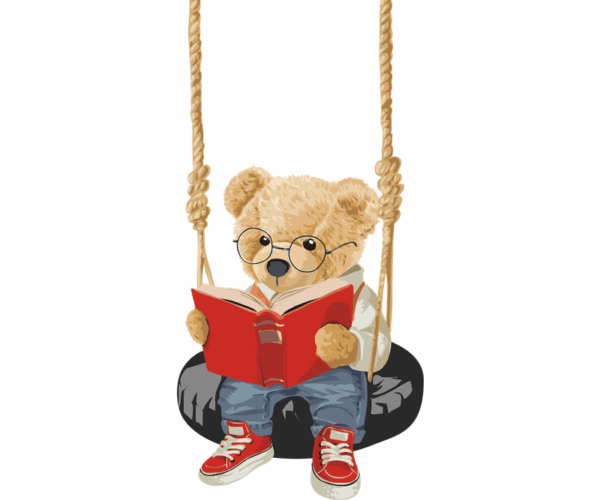 Bookish Bear - Tire Swing Reader