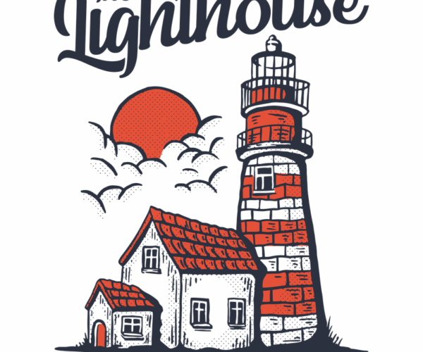 Lighthouse at Sunset - Nautical Scene