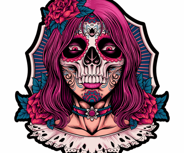Sugar Skull Senorita - Floral Calavera