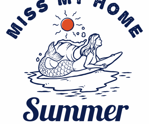 Surfing Mermaid - Summer Paradise Vibes