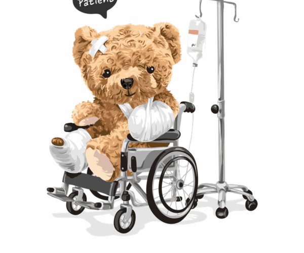 Injured Teddy Bear + Motivational Art