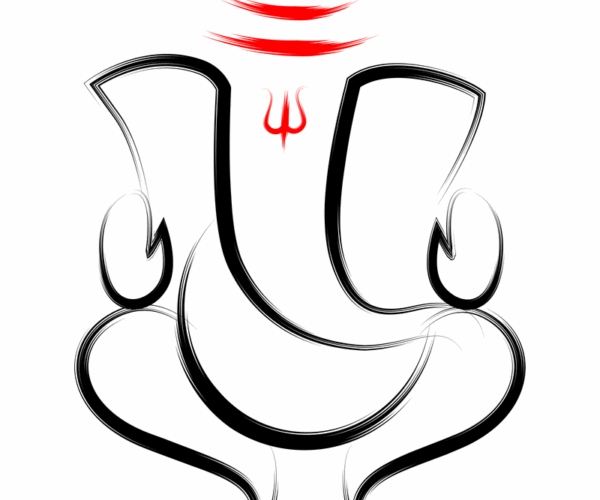 Ganesha Doodles - Brush Stroke Art