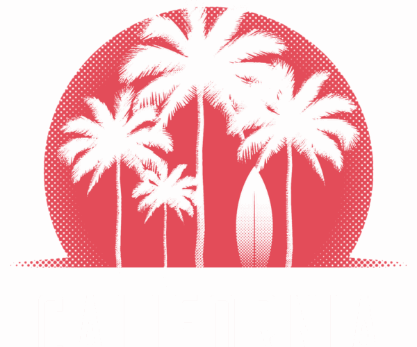 California Dreamin' - Palm Tree Sunset Graphic