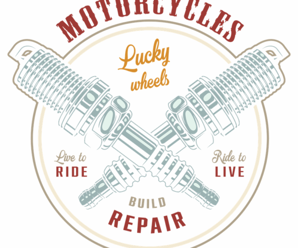 Motorcycle Spark Plugs - Lucky Wheels Emblem