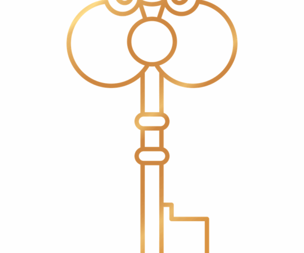 Golden Skeleton Key - Ornate Design