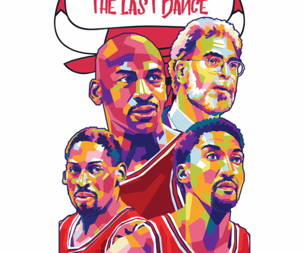 The Last Dance - Polygonal Bulls Portrait