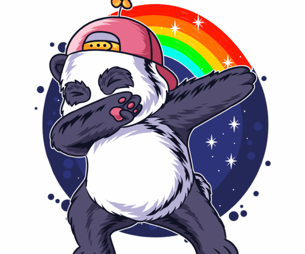 Dabbing Panda - Rainbow Edition