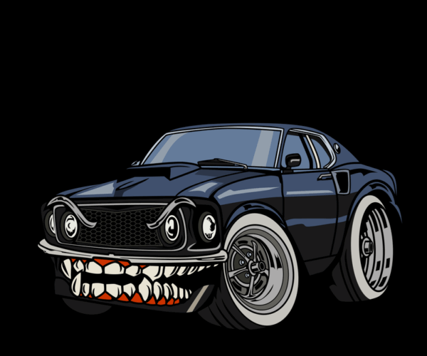 Monster Mustang - Cartoon Automotive Fury