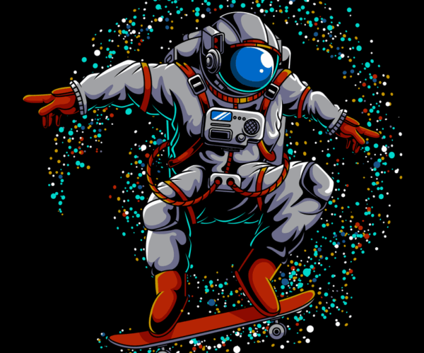 Spacewalker - Skateboarding Astronaut