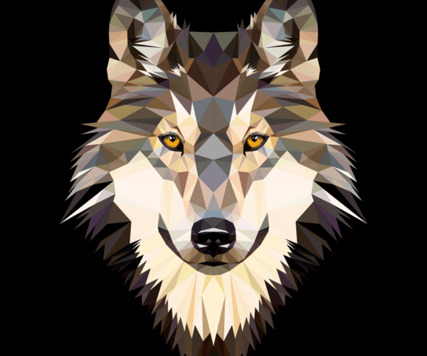 Geometric Wolf - Polygon Portrait