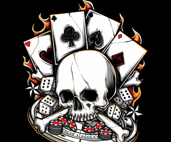 Gambling Life - Skull & Cards Design