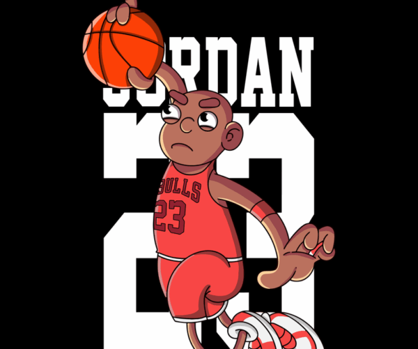 Cartoon Jordan - Iconic Jump-Shot