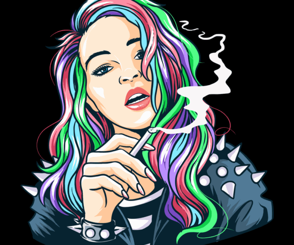 Rainbow Rebel - Smoking Portrait