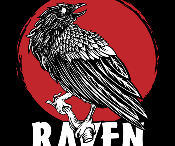 Raven Illustration - Ink Style Crow