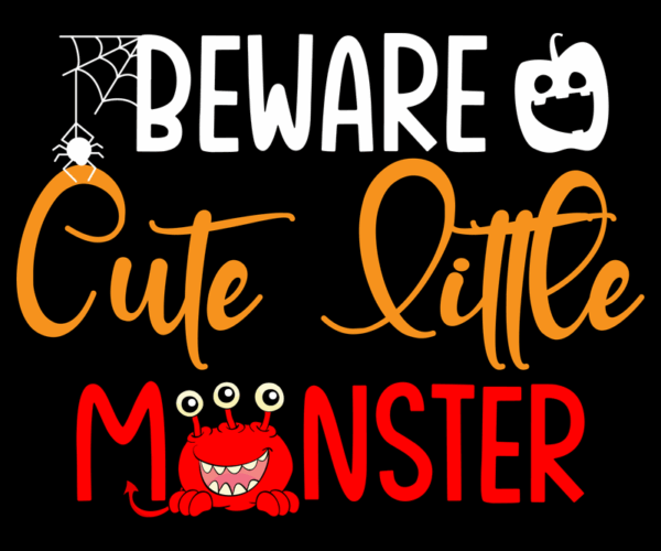 Halloween Typography - Cute Monster