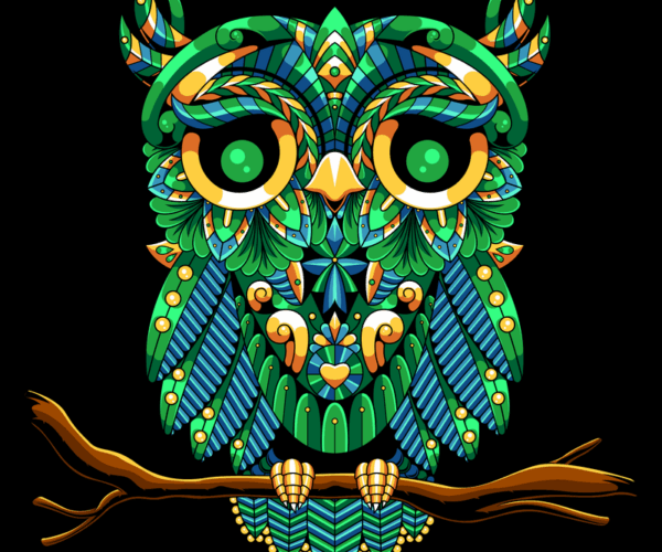 Ornamental Owl - Jewel-Toned Perch