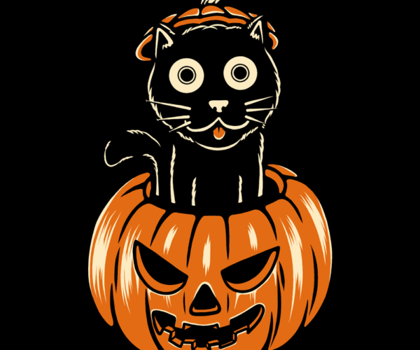 Halloween Cat - Jack-o'-Lantern Companion