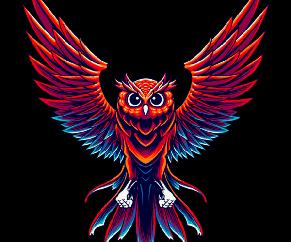 Neon Owl - Winged Majesty