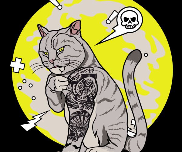 Tattoo Cat - Grumpy Feline Ink