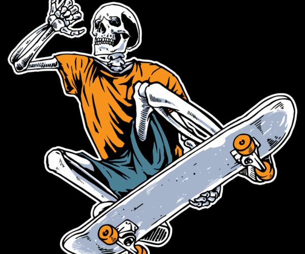 Skateboard Skeleton - Rad Bones