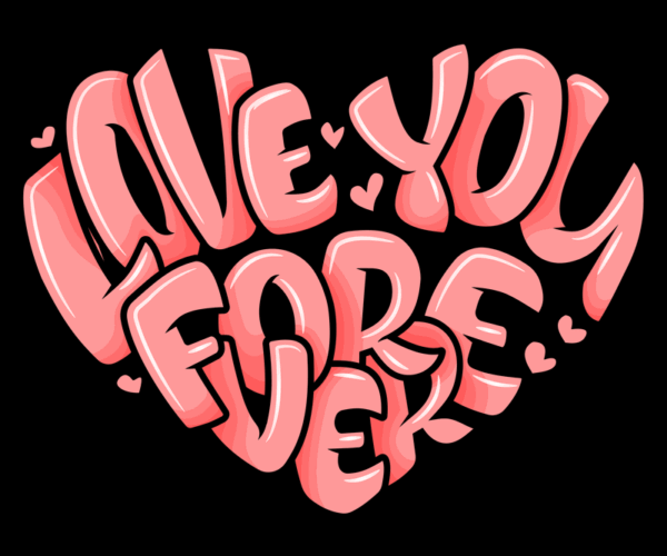Heart Typography - Pink Affection