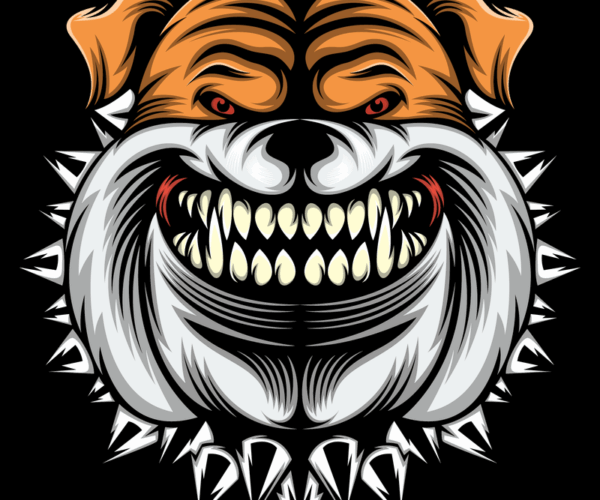 Grinning Bulldog - Spiked Collar Edition