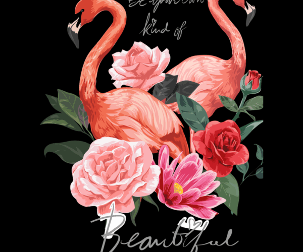 Flamingo Duo - Floral Elegance