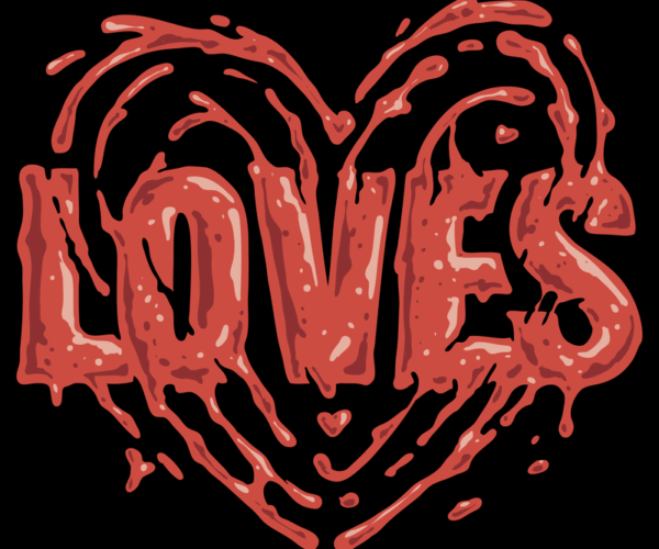Bloody Love - Heart Typography