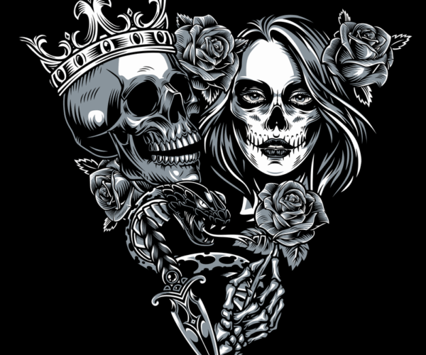 Crowned Skull Duo - Gothic Romance