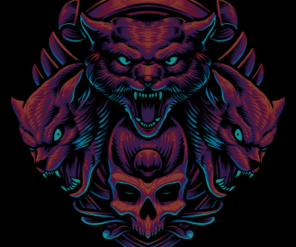 Cerberus & Skull - Infernal Guardian
