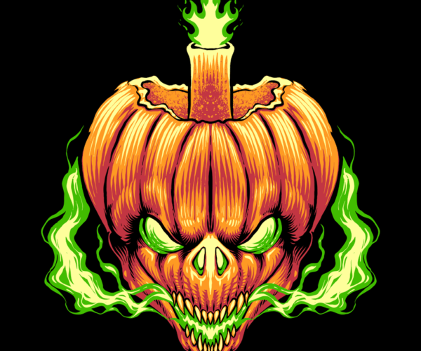 Pumpkin Skull - Flaming Rage