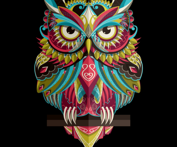 Geometric Owl - Colorful Wisdom